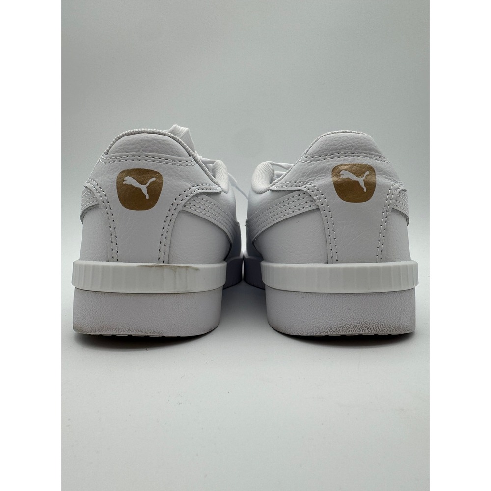 Puma Court Sneaker White Leather Women's Size 8 EU 38.5 Lace Up Casual Shoes - Picture 5 of 8